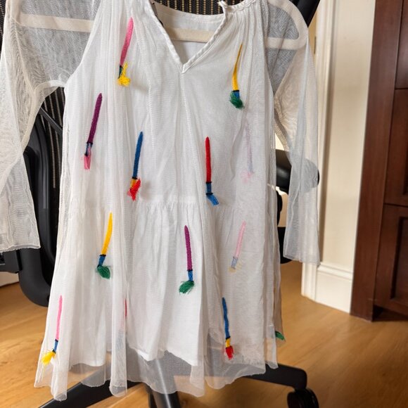 Stella McCartney Kids Paintbrush Embroidered Tulle Dress - Picture 3 of 7